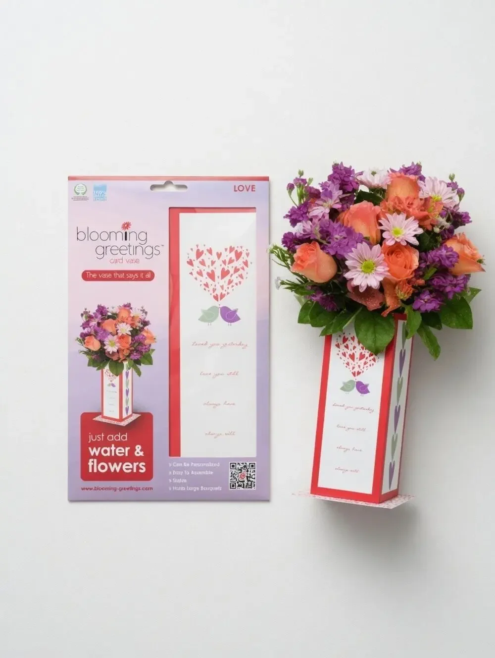 Blooming Greetings Card Vase – “Love” Design